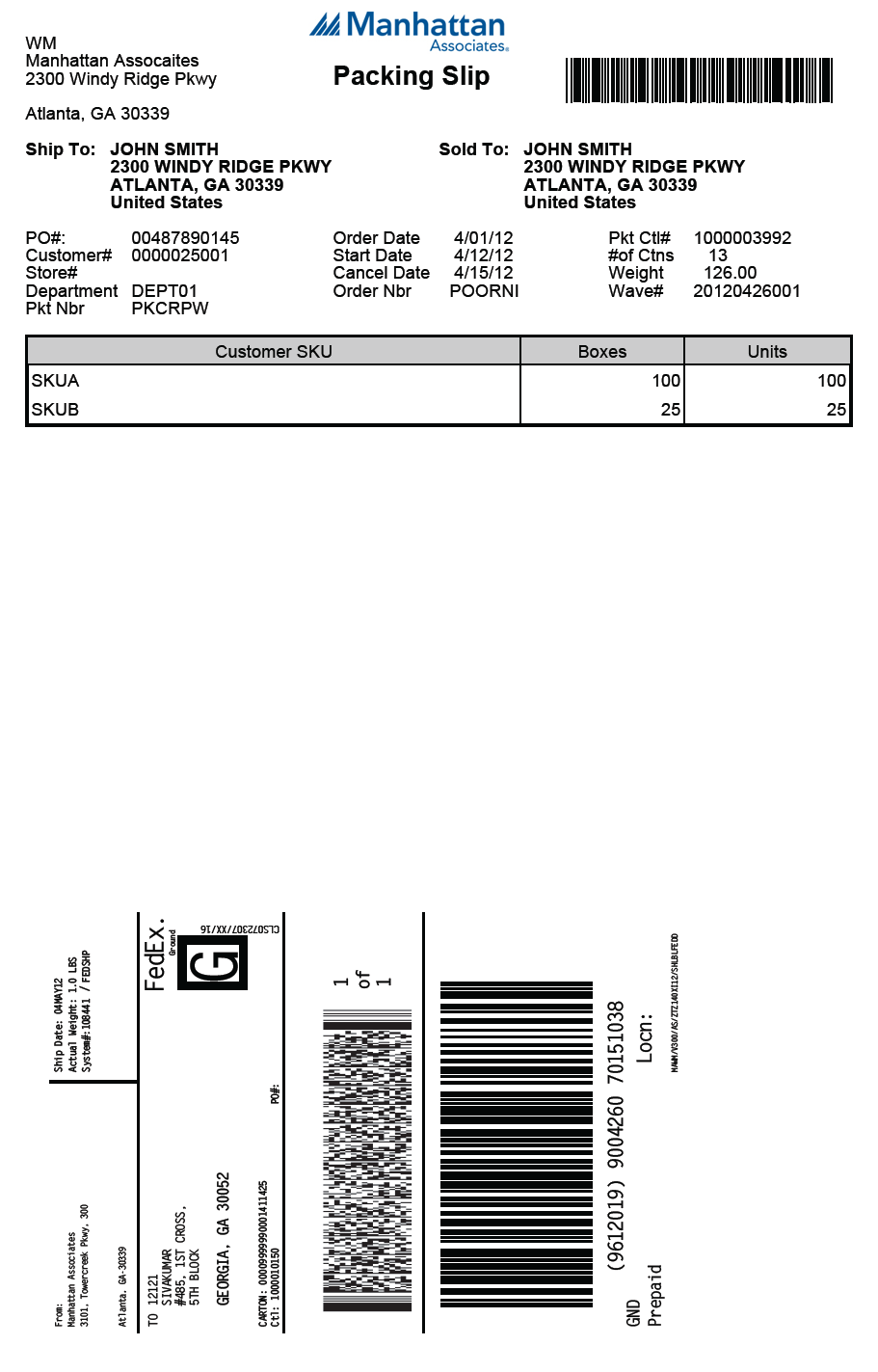 Integrated Packing Slip/Collate