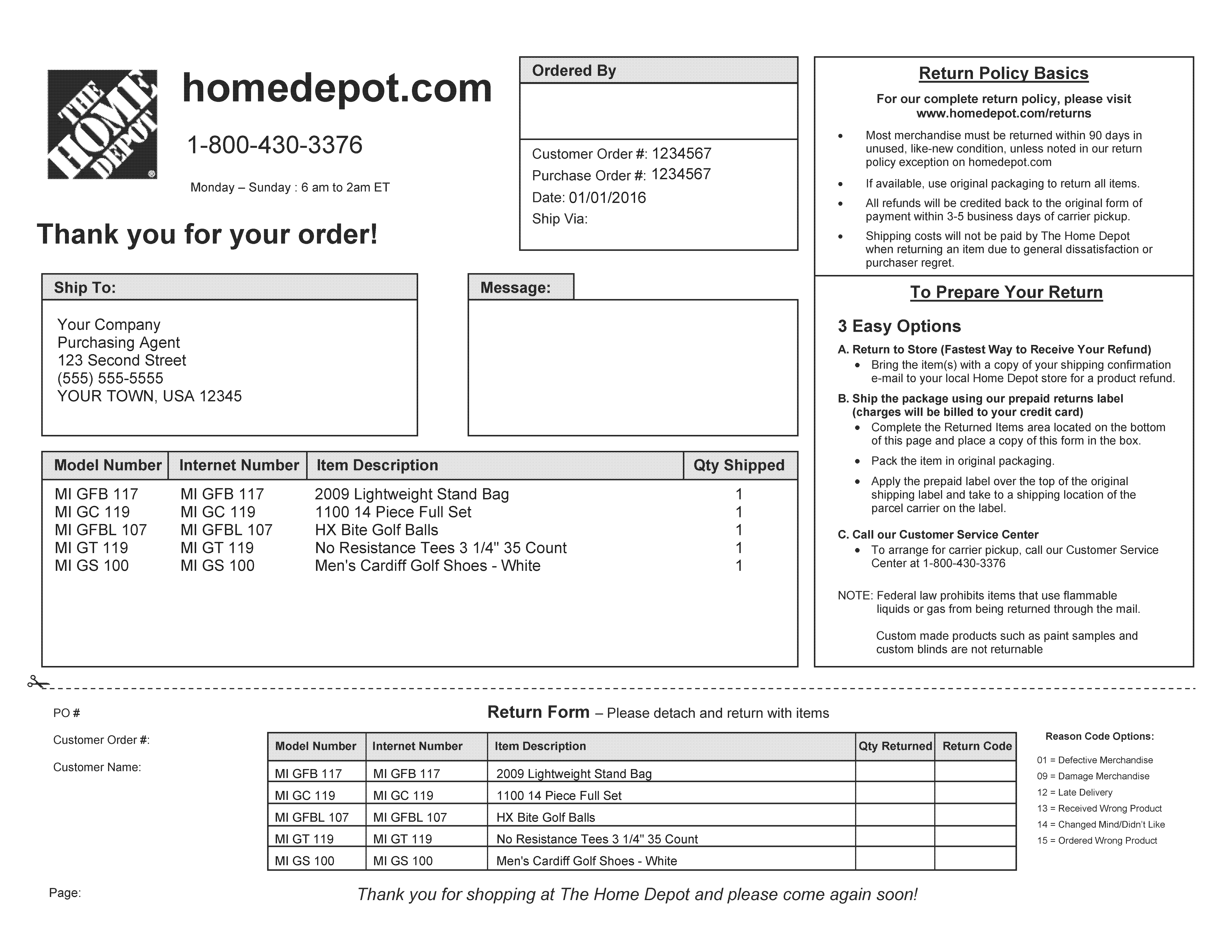 Home Depot Receipt Template With Restore